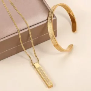 Ayatul kursi Gold  breslet + locket  combo