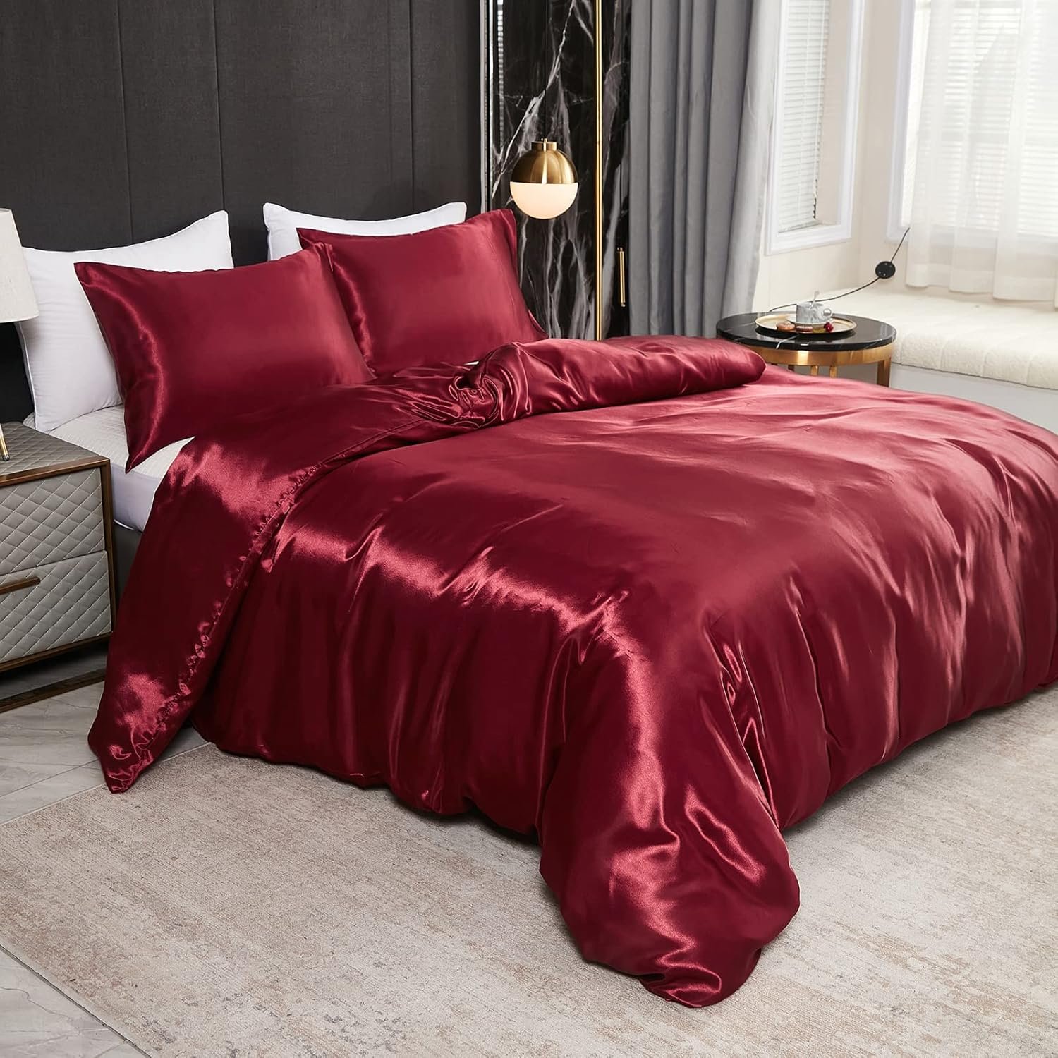 Satin Silk লেপ / Comforter / Duvet Cover - Red