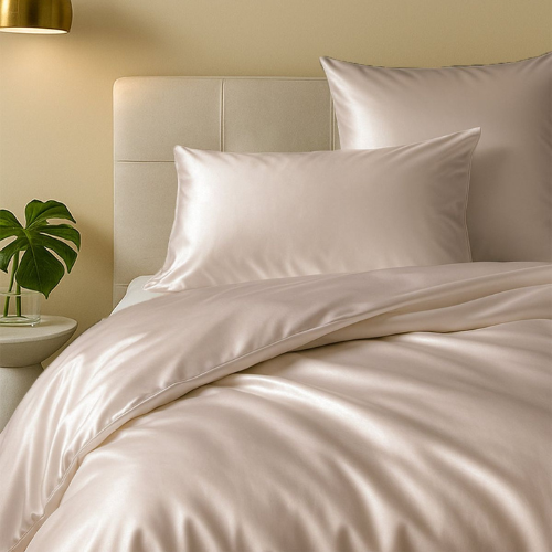 Satin Silk লেপ / Comforter / Duvet Cover - White - Image 3