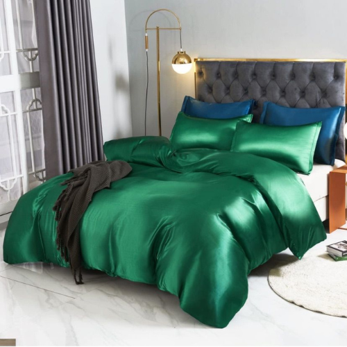 Satin Silk লেপ / Comforter / Duvet Cover - Bottle Green - Image 3