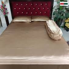 2 Set (8 Pcs) Satin Silk Bed Set- Any color can choose - Image 5