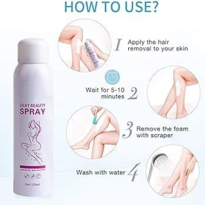 Kingyes Silky Beauty Quick & Painless Hair Removal Spray -150ml - Image 4